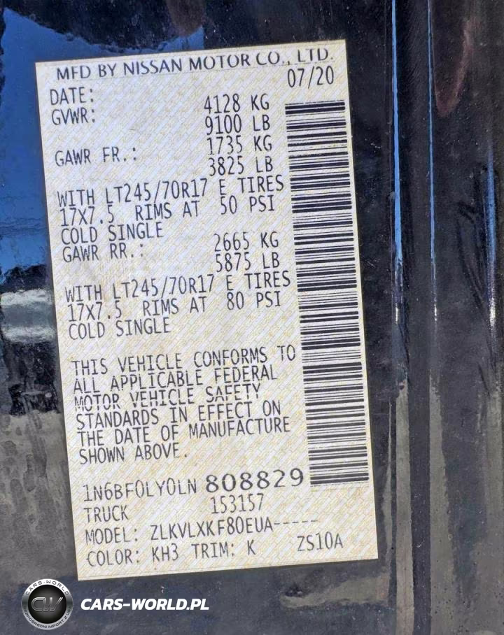 2020 Nissan Nv 2500 Hd Sv VIN:1N6BF0LY0LN808829 - 10