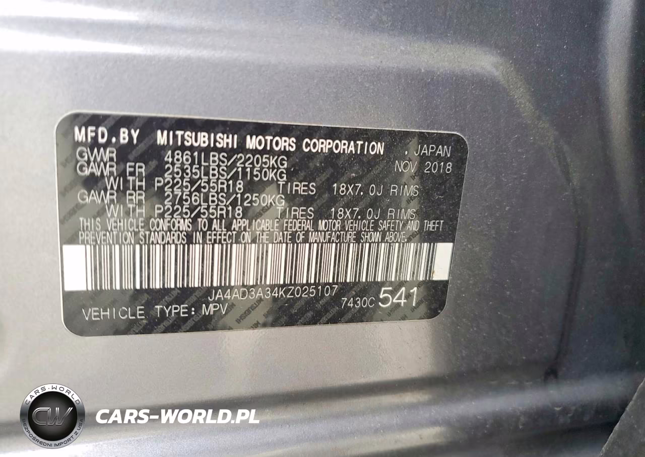 2019 Mitsubishi Outlander Se VIN:JA4AD3A34KZ025107 - 13