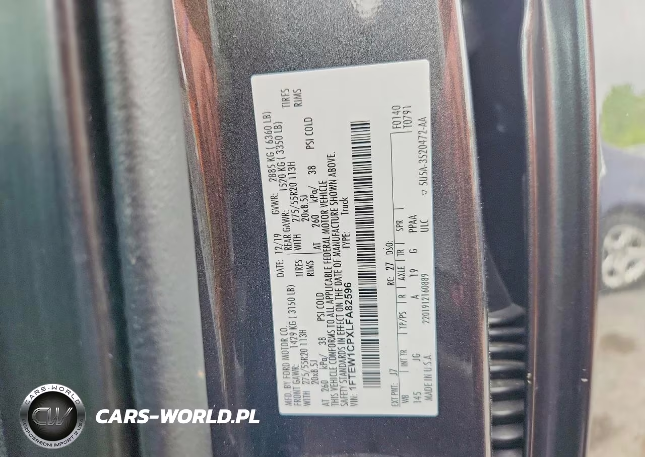 2020 Ford F150 Supercrew VIN:1FTEW1CPXLFA82596 - 12