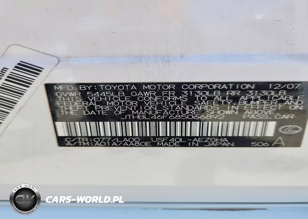 2008 Lexus Ls 460 VIN:JTHBL46F685066892 - 14