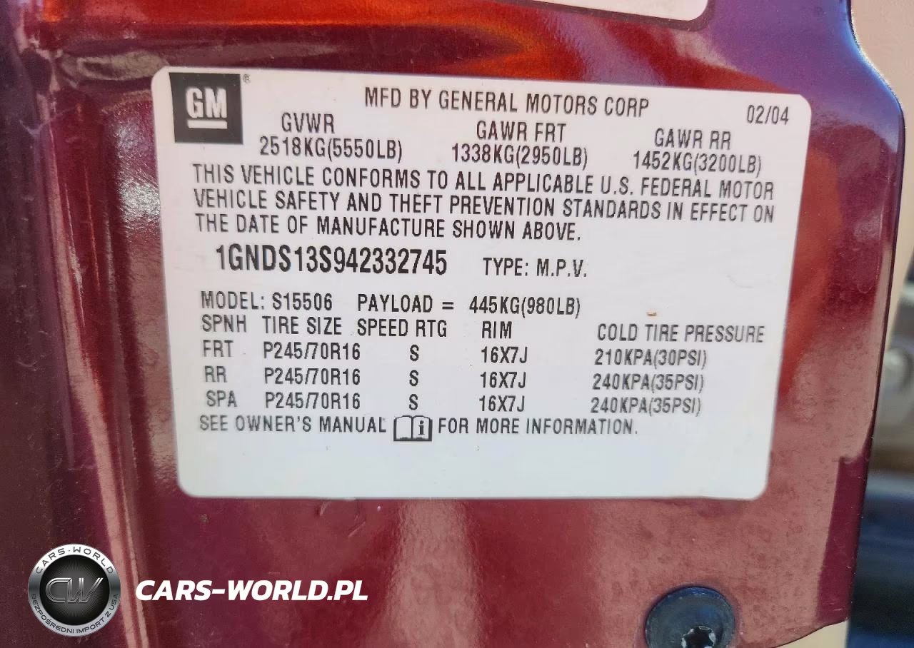 2004 Chevrolet Trailblazer Ls VIN:1GNDS13S942332745 - 14