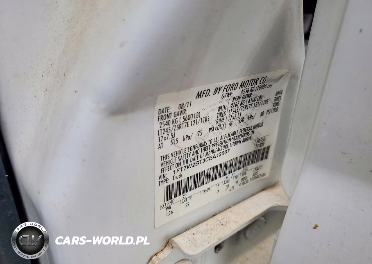 2012 Ford F250 Super Duty VIN:1FT7W2BT3CEA12067 - 12