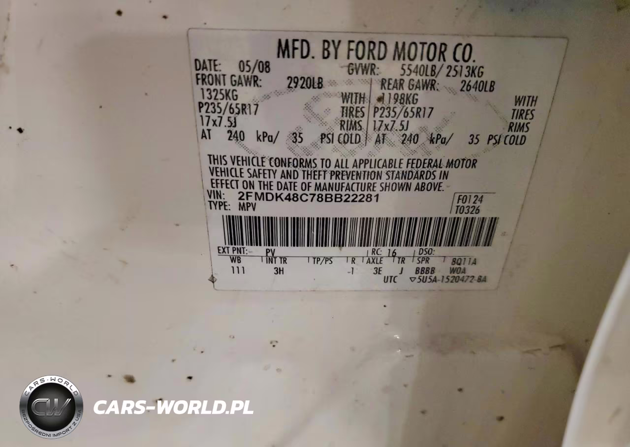 2008 Ford Edge VIN:2FMDK48C78BB22281 - 13