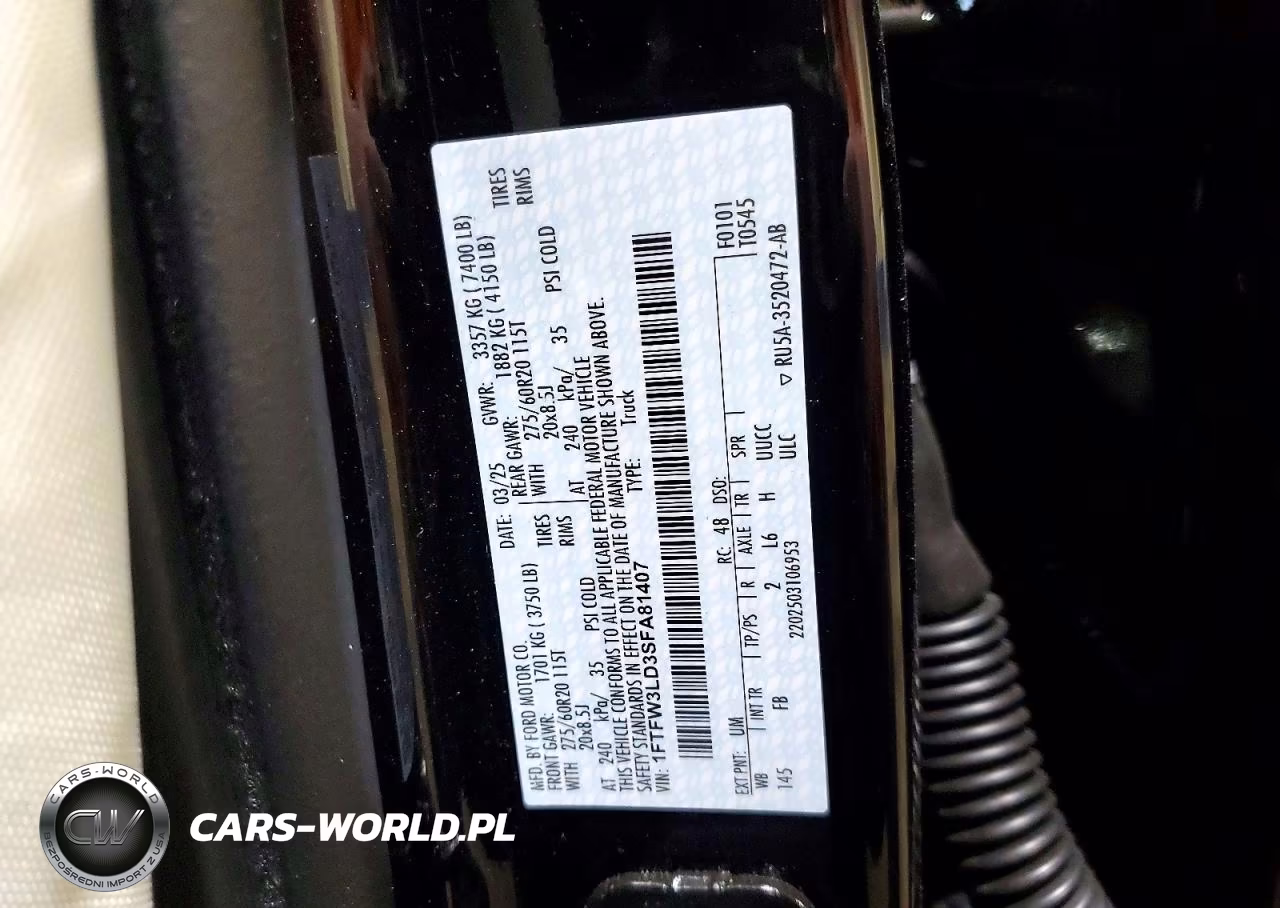 2025 Ford F150 Xlt VIN:1FTFW3LD3SFA81407 - 12