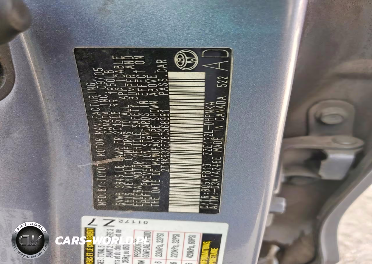 2006 Toyota Corolla Matrix Xr VIN:2T1KR32E76C568981 - 12
