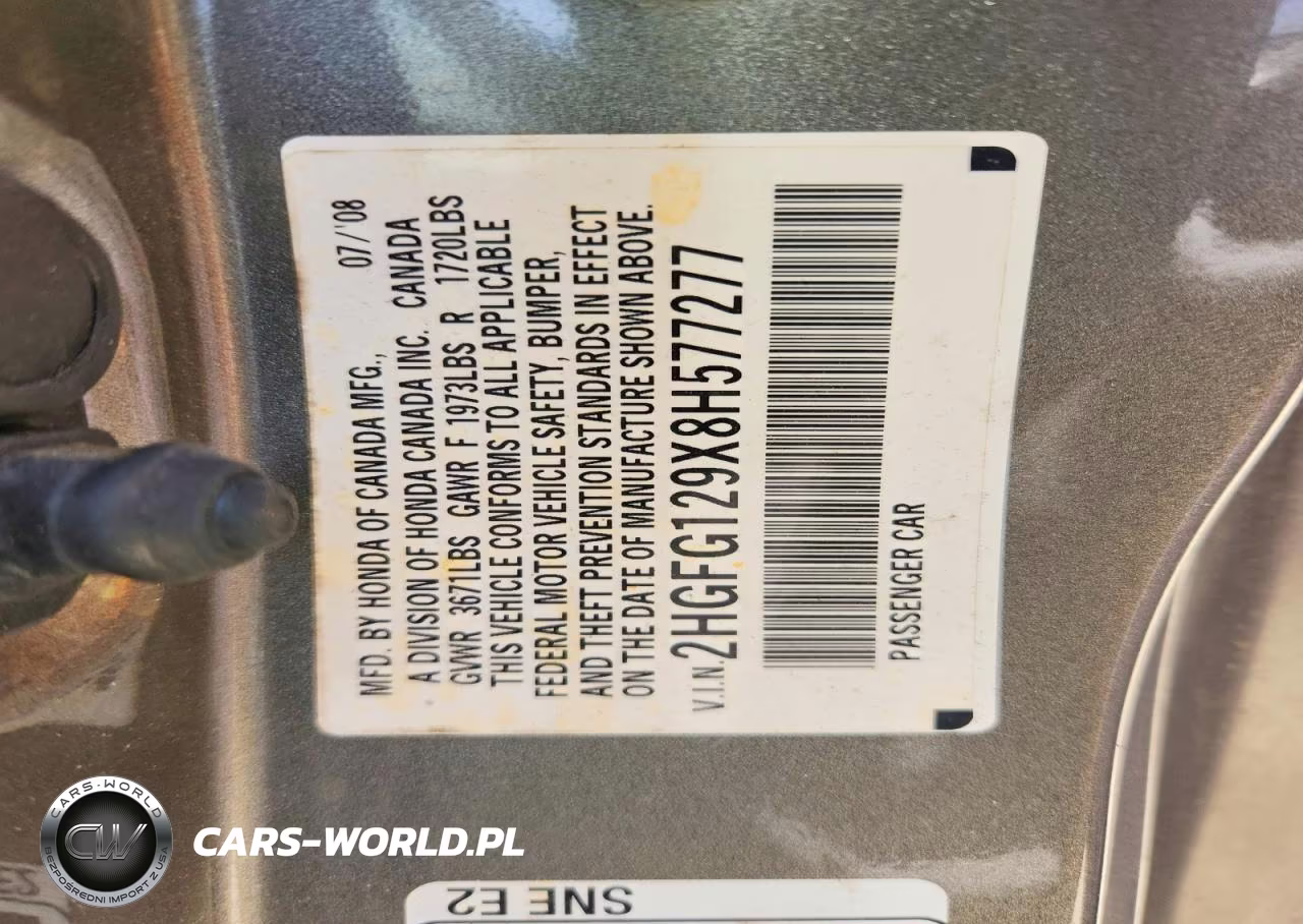 2008 Honda Civic Exl VIN:2HGFG129X8H577277 - 12