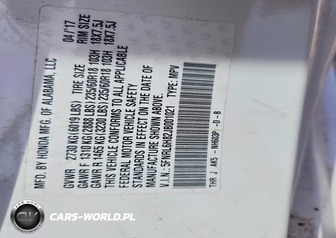 2018 Honda Odyssey Touring VIN:5FNRL6H82JB001021 - 13