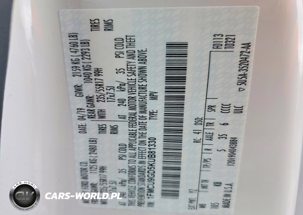2019 Ford Escape Se VIN:1FMCU9GD5KUB81330 - 13