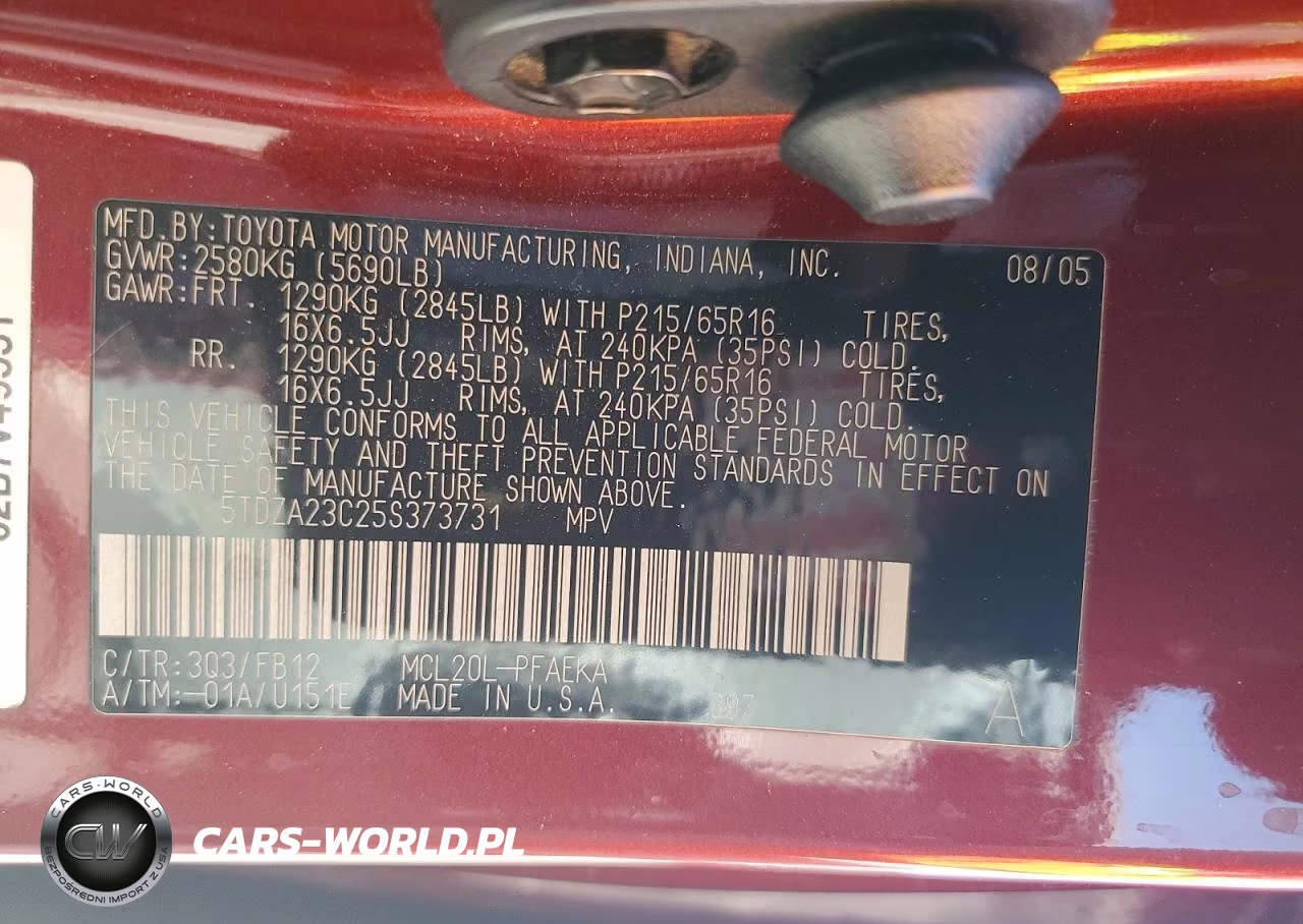 2005 Toyota Sienna Le 7 Passenger VIN:5TDZA23C25S373731 - 14