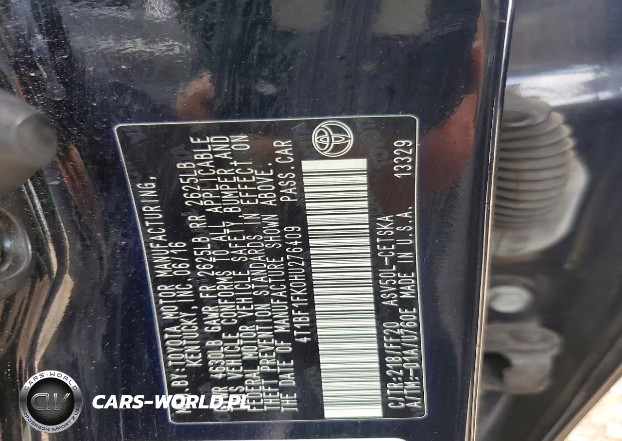 2017 Toyota Camry Se VIN:4T1BF1FK0HU276409 - 12