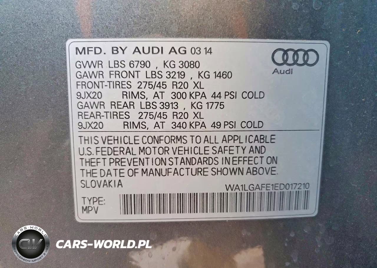2014 Audi Q7 Premium Plus VIN:WA1LGAFE1ED017210 - 13