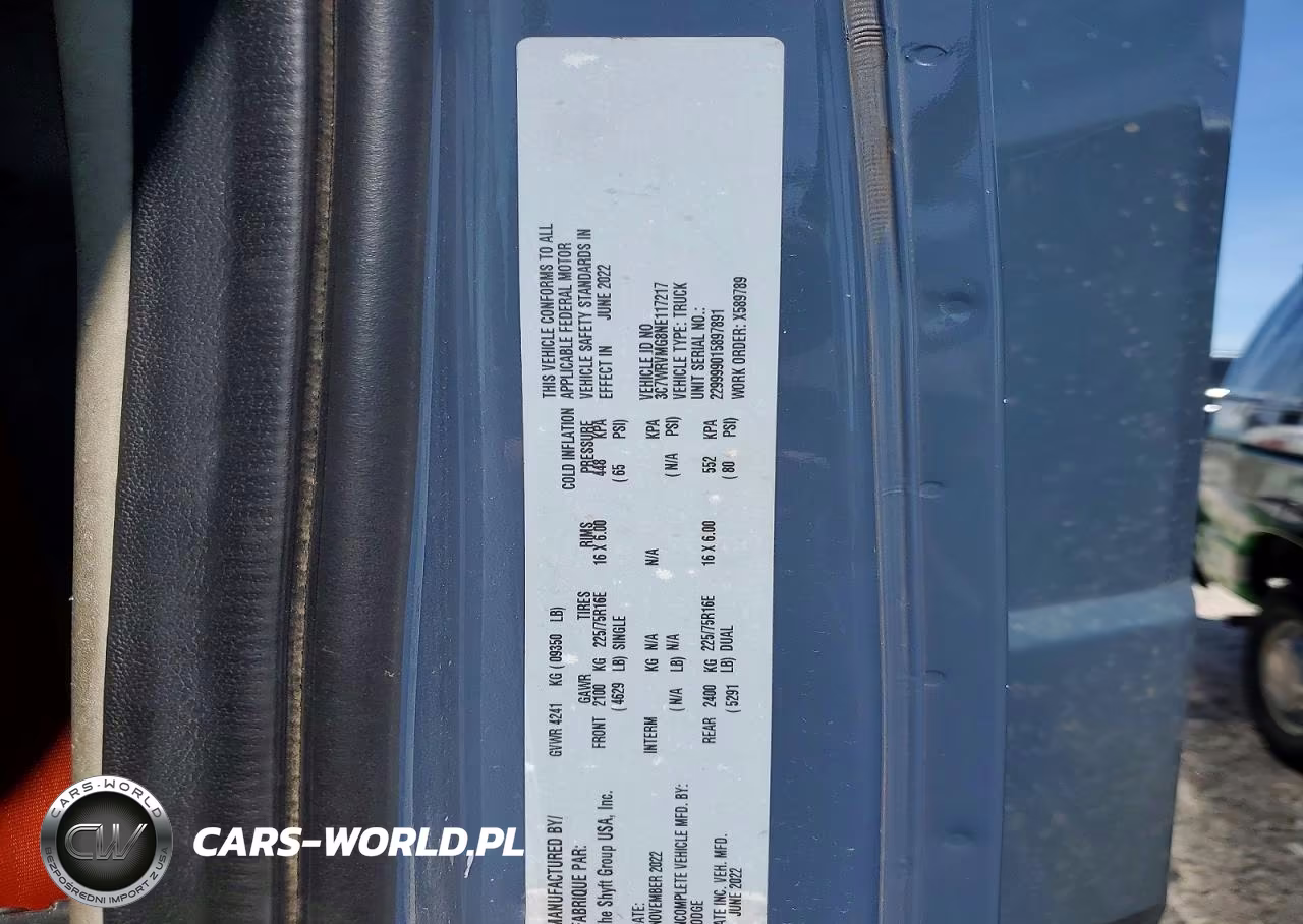 2022 Ram Promaster 3500 3500 Standard VIN:3C7WRVMG8NE117217 - 13