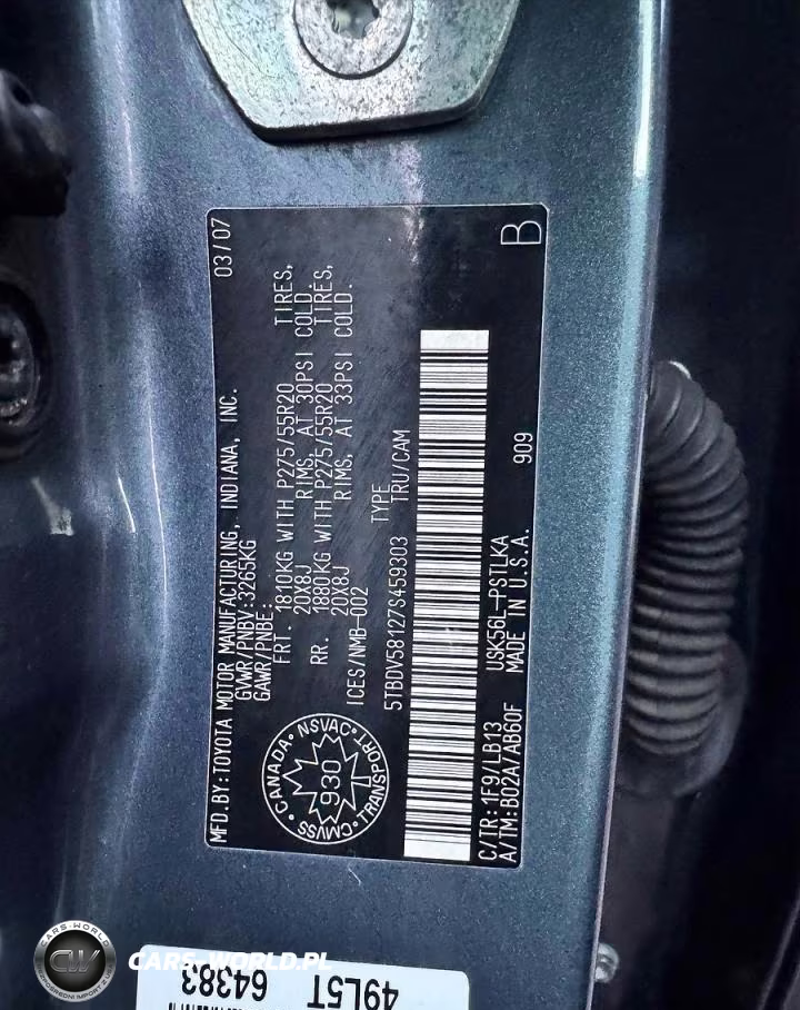 2007 Toyota Tundra Crewmax Limited VIN:5TBDV58127S459303 - 10