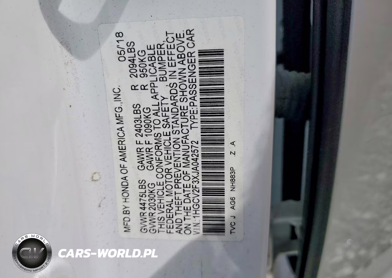 2018 Honda Accord Sport VIN:1HGCV2F3XJA042572 - 12