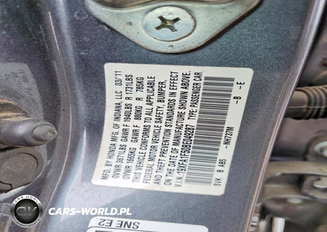 2011 Honda Civic Lx VIN:19XFA1F50BE049287 - 12