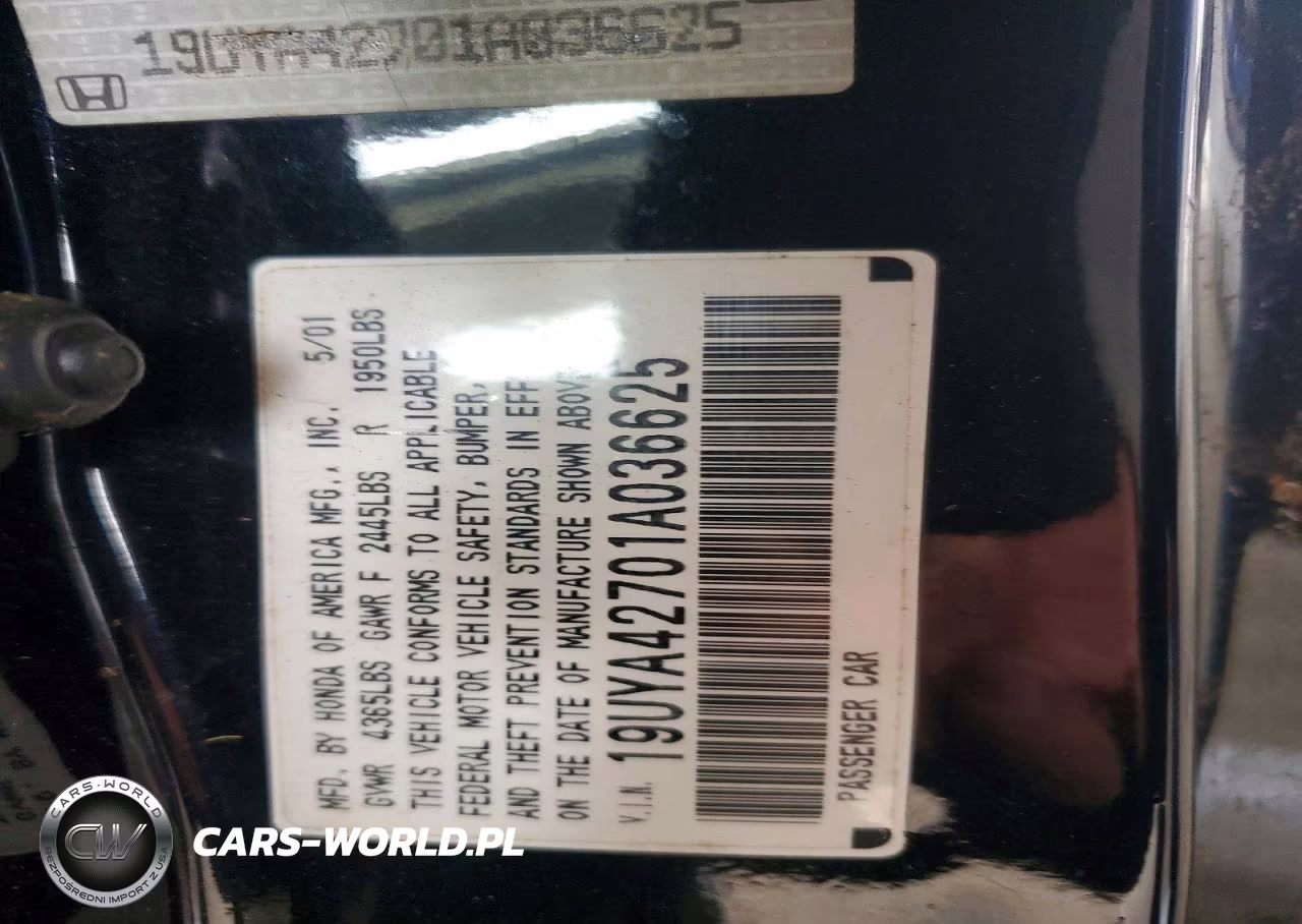 2001 Acur Cl VIN:19UYA42701A036625 - 12