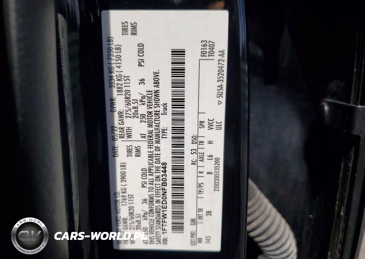 2022 Ford F150 Supercrew VIN:1FTFW1ED0NFB03448 - 12