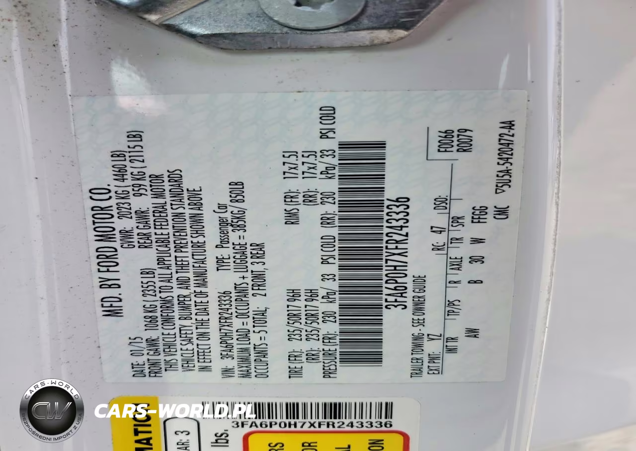 2015 Ford Fusion Se VIN:3FA6P0H7XFR243336 - 12