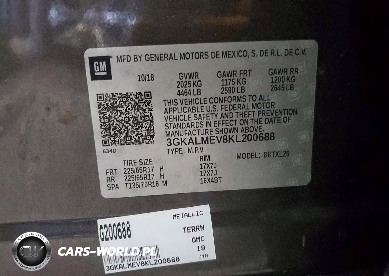 2019 GMC Terrain Sle VIN:3GKALMEV8KL200688 - 14