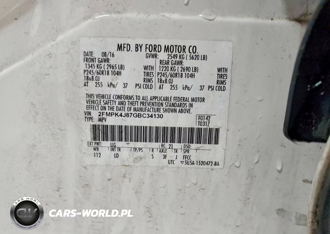 2016 Ford Edge Sel VIN:2FMPK4J87GBC34130 - 13