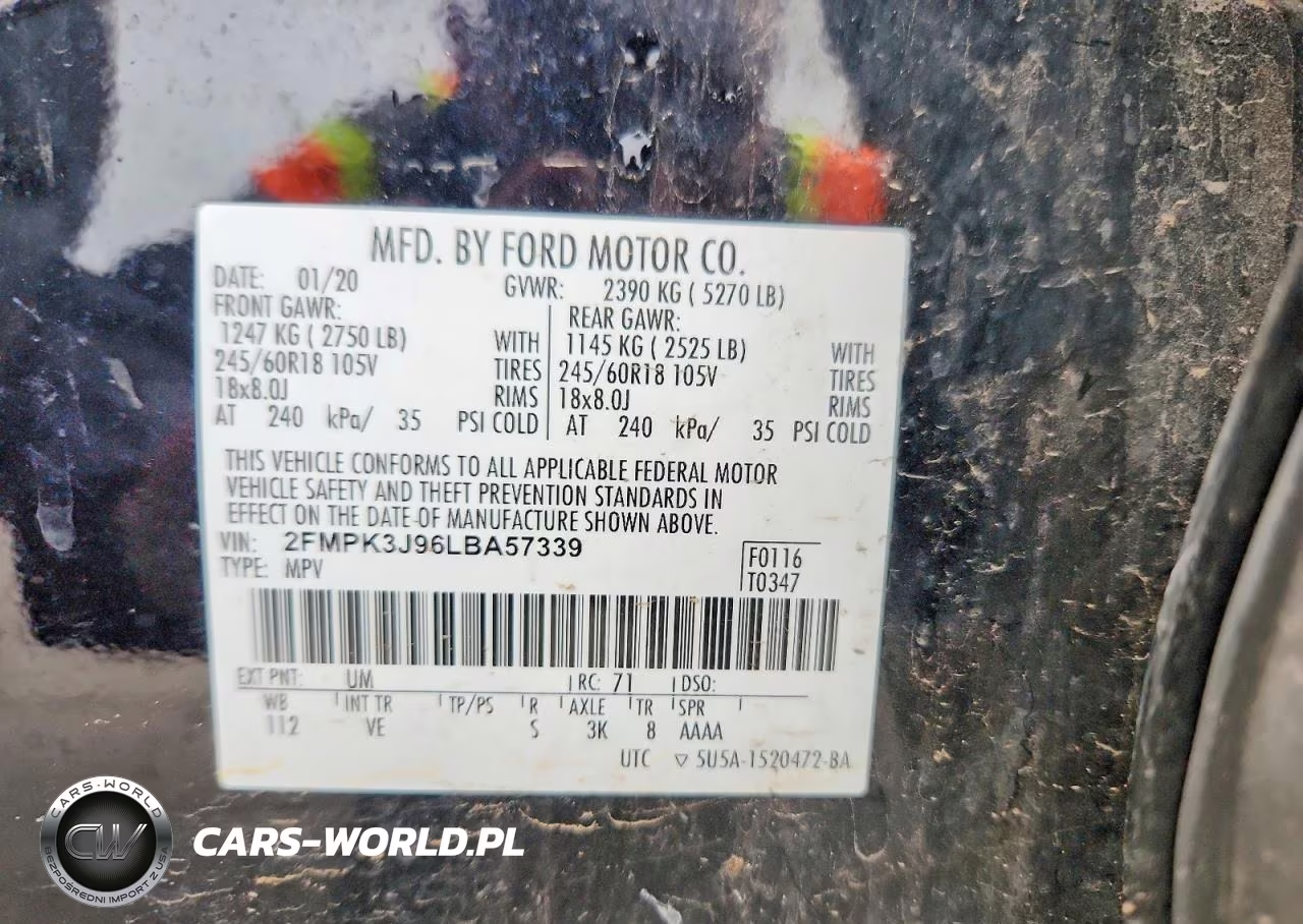 2020 Ford Edge Sel VIN:2FMPK3J96LBA57339 - 12