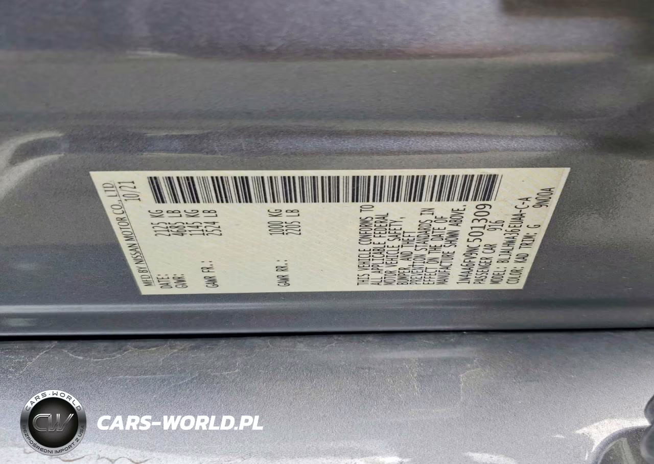 2022 Nissan Maxima Platinum VIN:1N4AA6FV9NC501309 - 12