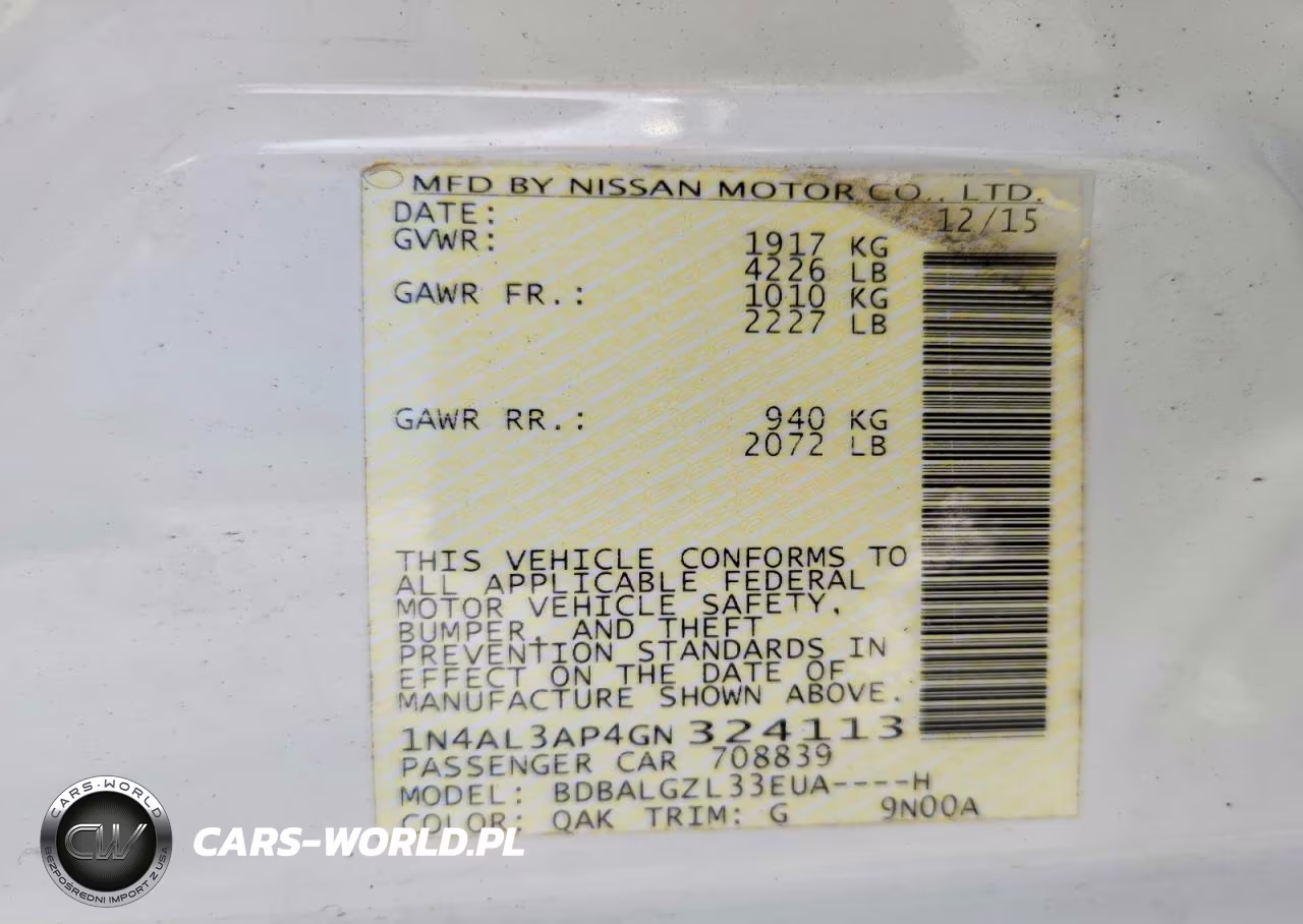 2016 Nissan Altima 2.5 S VIN:1N4AL3AP4GN324113 - 12