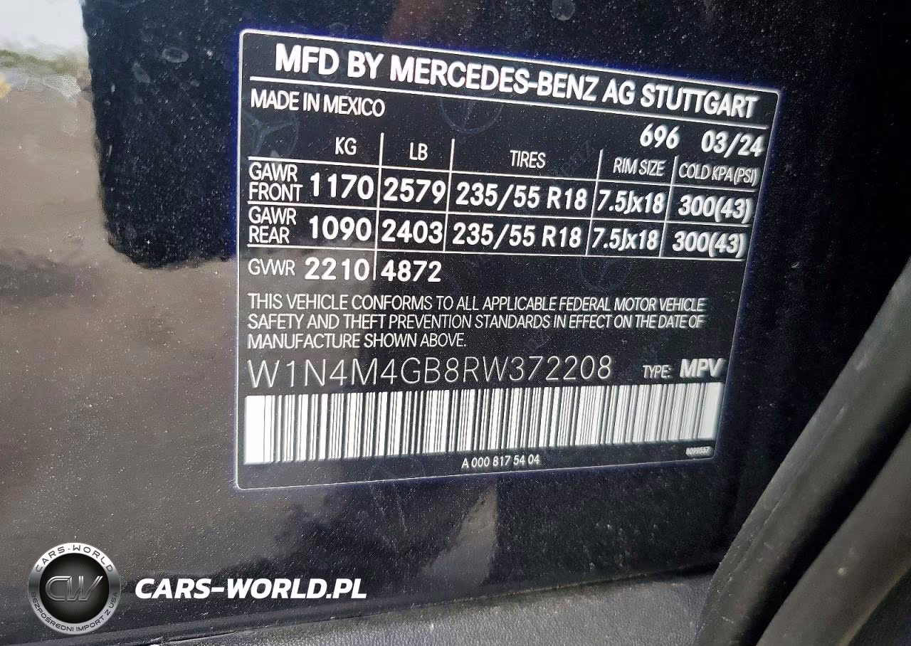 2024 Mercedes-Benz Glb 250 VIN:W1N4M4GB8RW372208 - 14