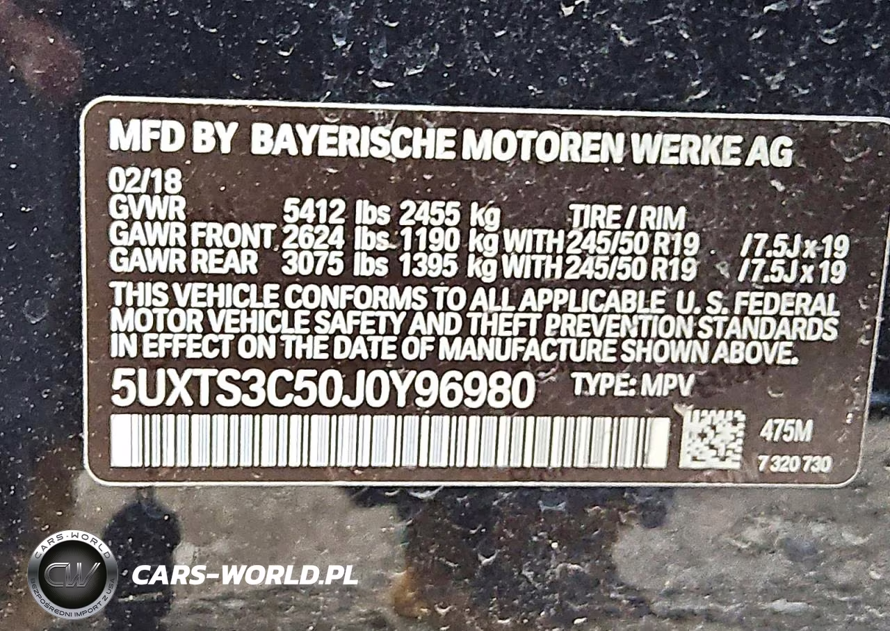 2018 BMW X3 xDrivem40I VIN:5UXTS3C50J0Y96980 - 12