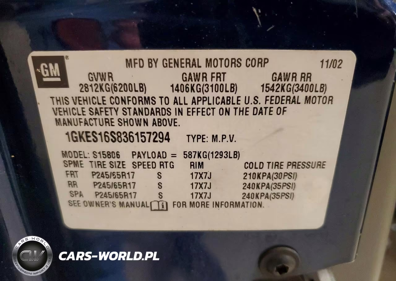 2003 GMC Envoy VIN:1GKES16S836157294 - 13