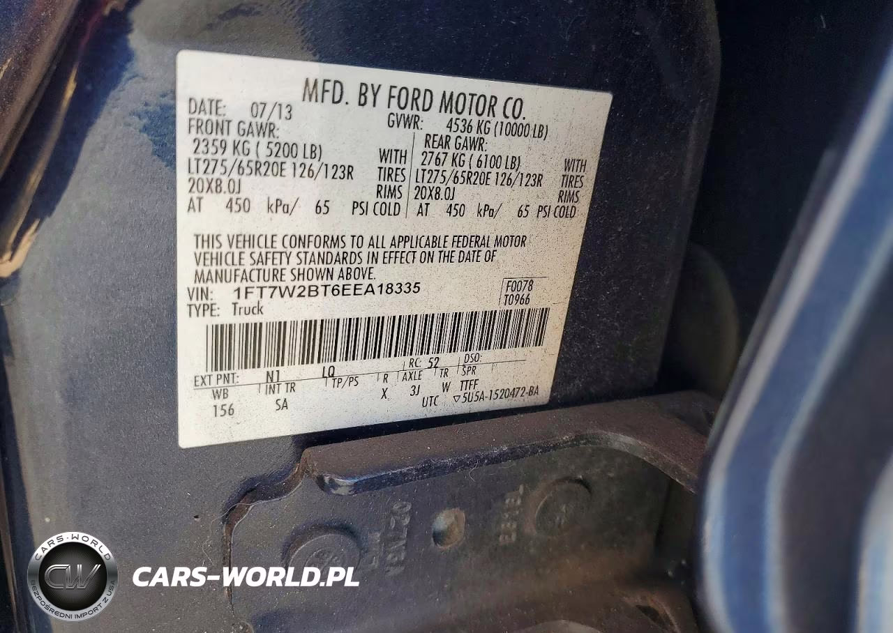 2014 Ford F250 Super Duty VIN:1FT7W2BT6EEA18335 - 12