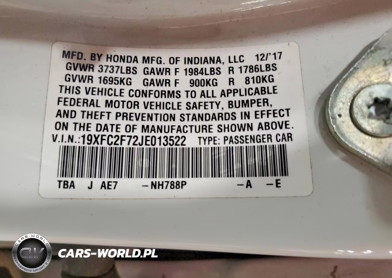 2018 Honda Civic Ex VIN:19XFC2F72JE013522 - 12