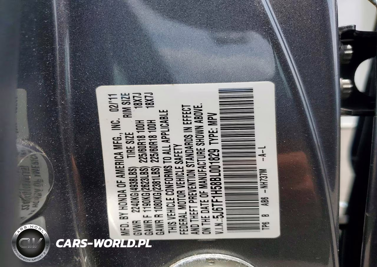 2011 Honda Accord Crosstour Exl VIN:5J6TF1H58BL001829 - 12
