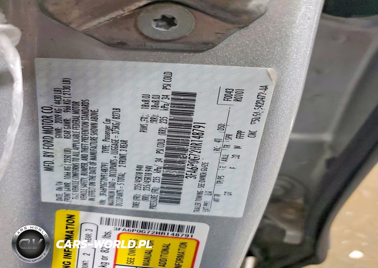 2017 Ford Fusion S VIN:3FA6P0G72HR148791 - 12