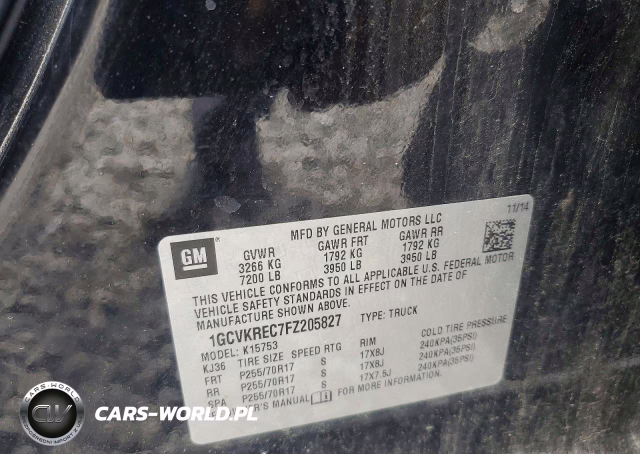 2015 Chevrolet Silverado K1500 Lt VIN:1GCVKREC7FZ205827 - 12