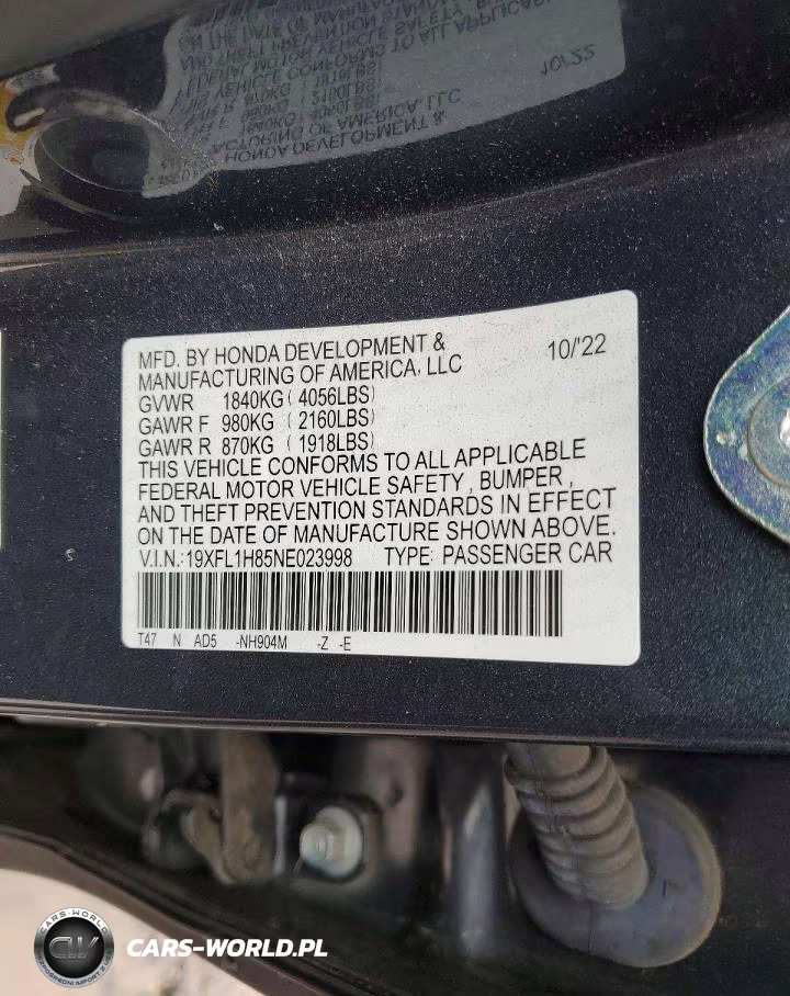 2022 Honda Civic Sport Touring VIN:19XFL1H85NE023998 - 13