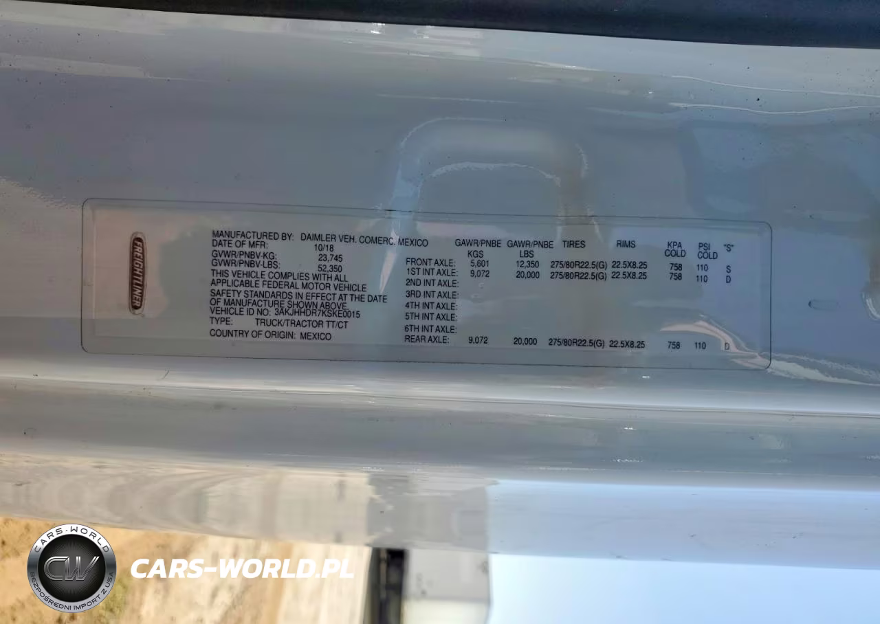 2019 Freightliner Cascadia 126 Semi Truck VIN:3AKJHHDR7KSKE0015 - 10
