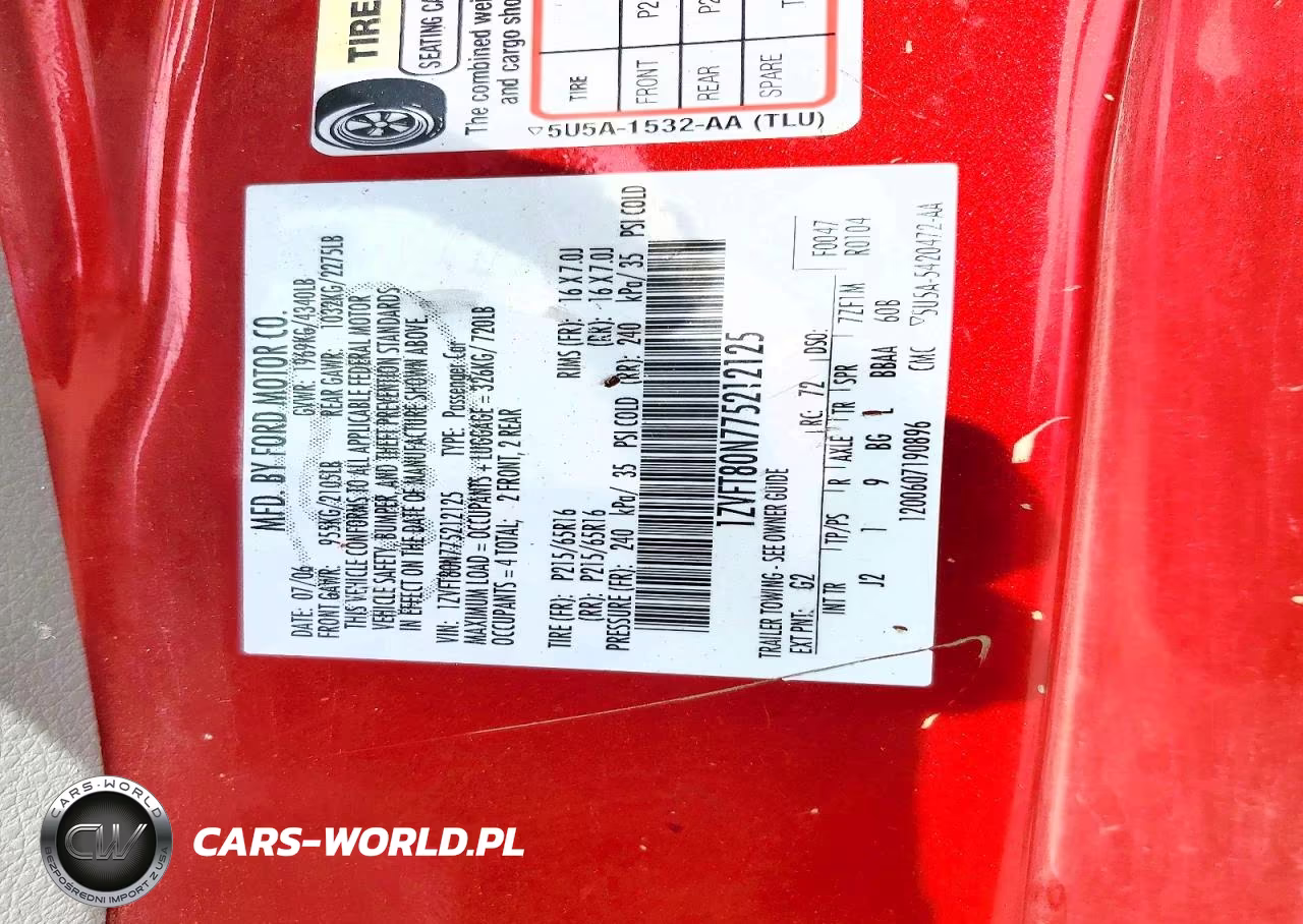 2007 Ford Mustang VIN:1ZVFT80N775212125 - 13
