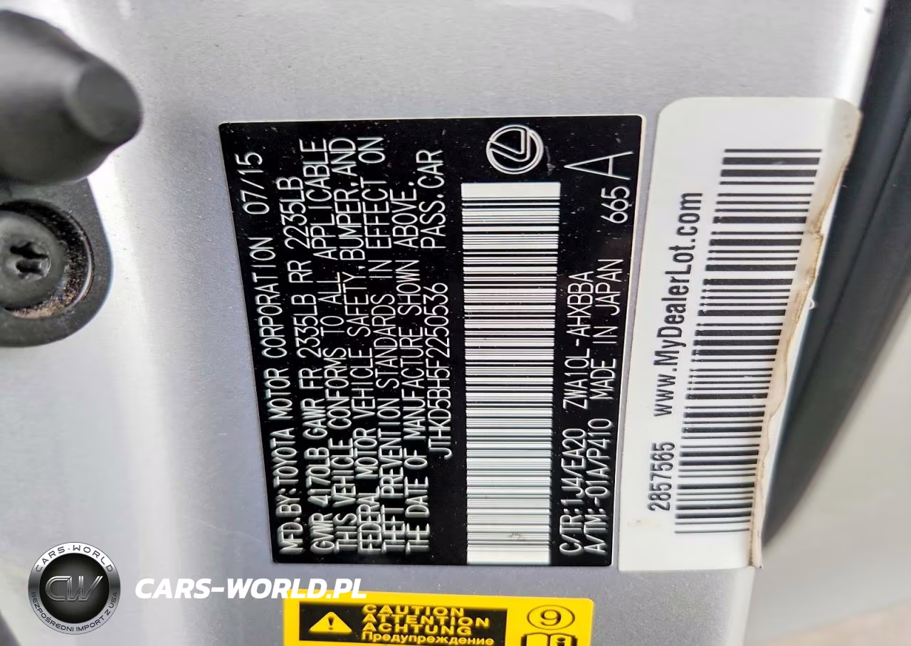 2015 Lexus Ct 200H VIN:JTHKD5BH5F2250536 - 12