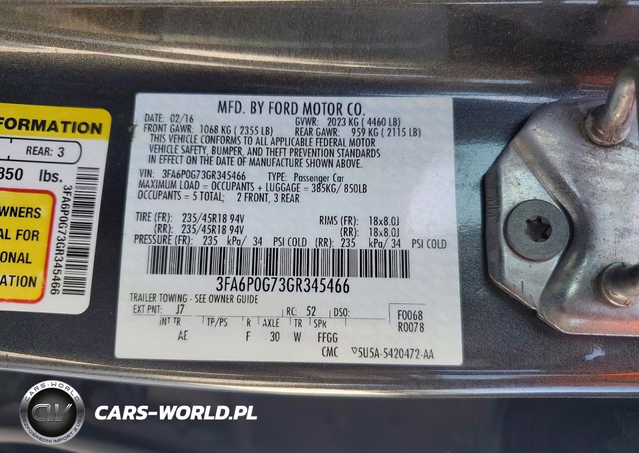 2016 Ford Fusion S VIN:3FA6P0G73GR345466 - 12