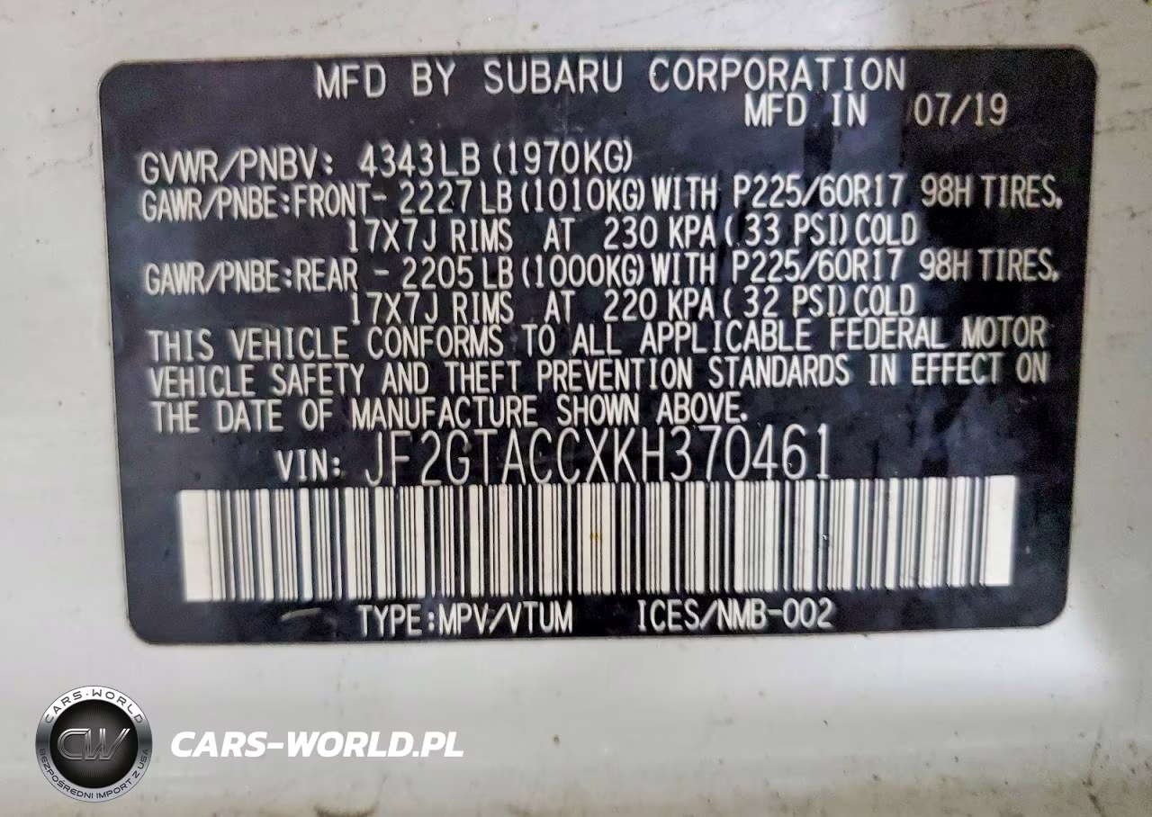 2019 Subaru Crosstrek Premium VIN:JF2GTACCXKH370461 - 12