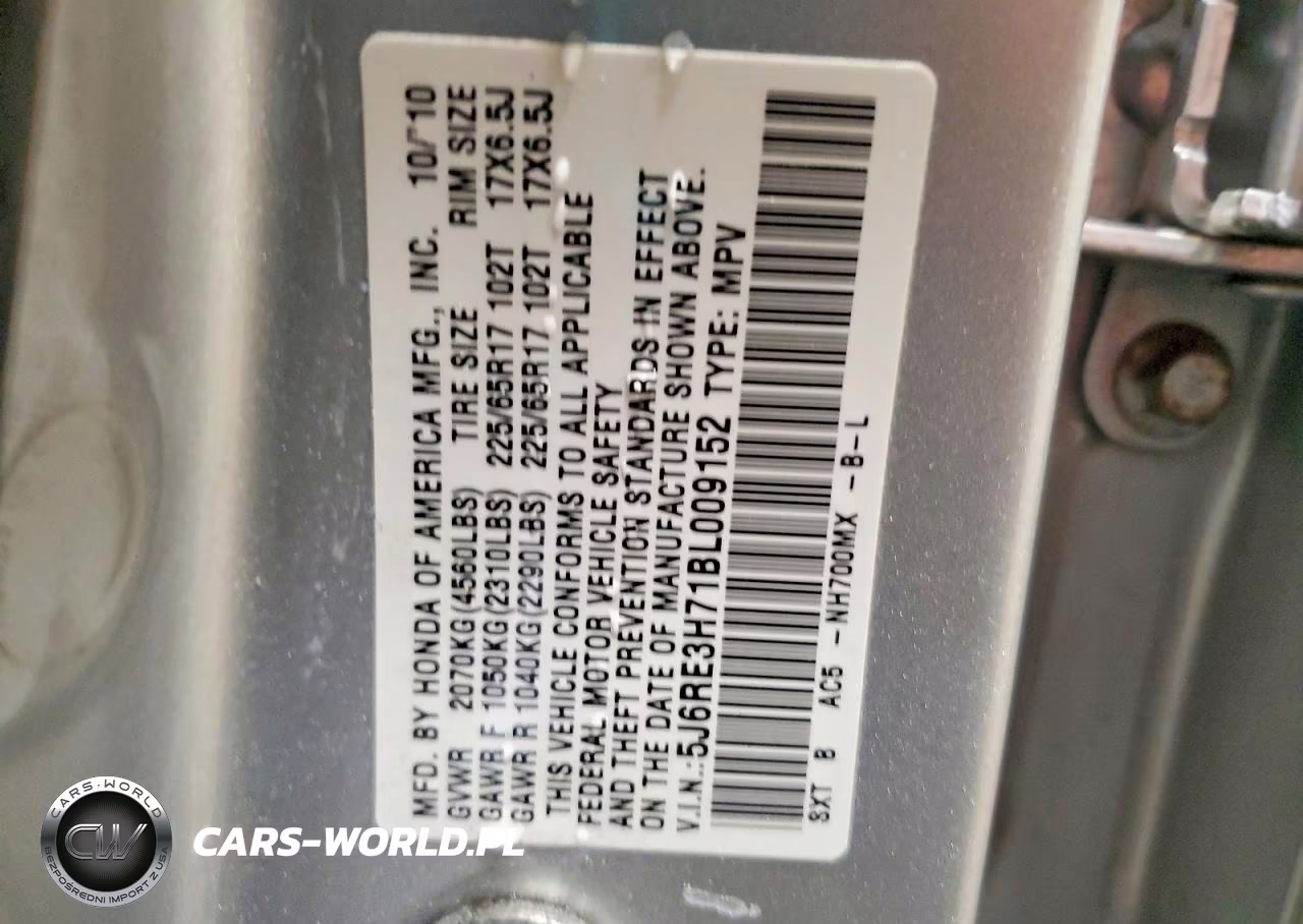 2011 Honda Cr-V Exl VIN:5J6RE3H71BL009152 - 13
