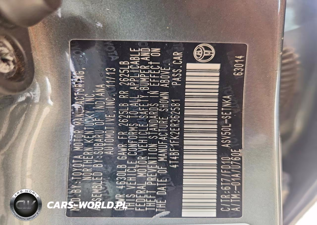 2014 Toyota Camry Le VIN:4T4BF1FK2ER362581 - 12