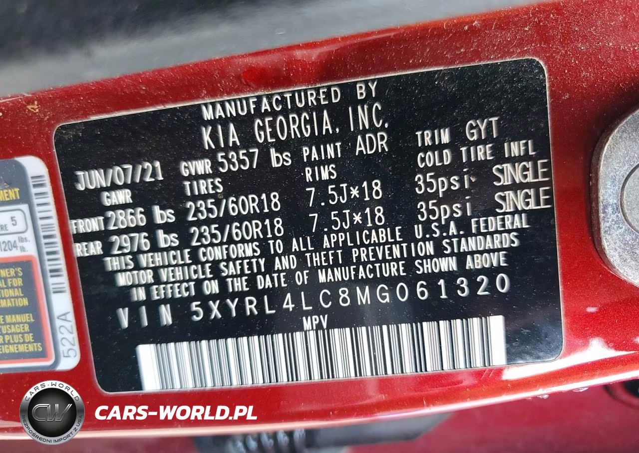 2021 Kia Sorento S VIN:5XYRL4LC8MG061320 - 14