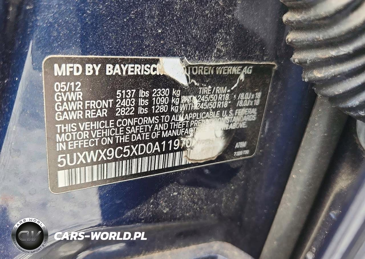 2013 BMW X3 xDrive28I VIN:5UXWX9C5XD0A11970 - 13