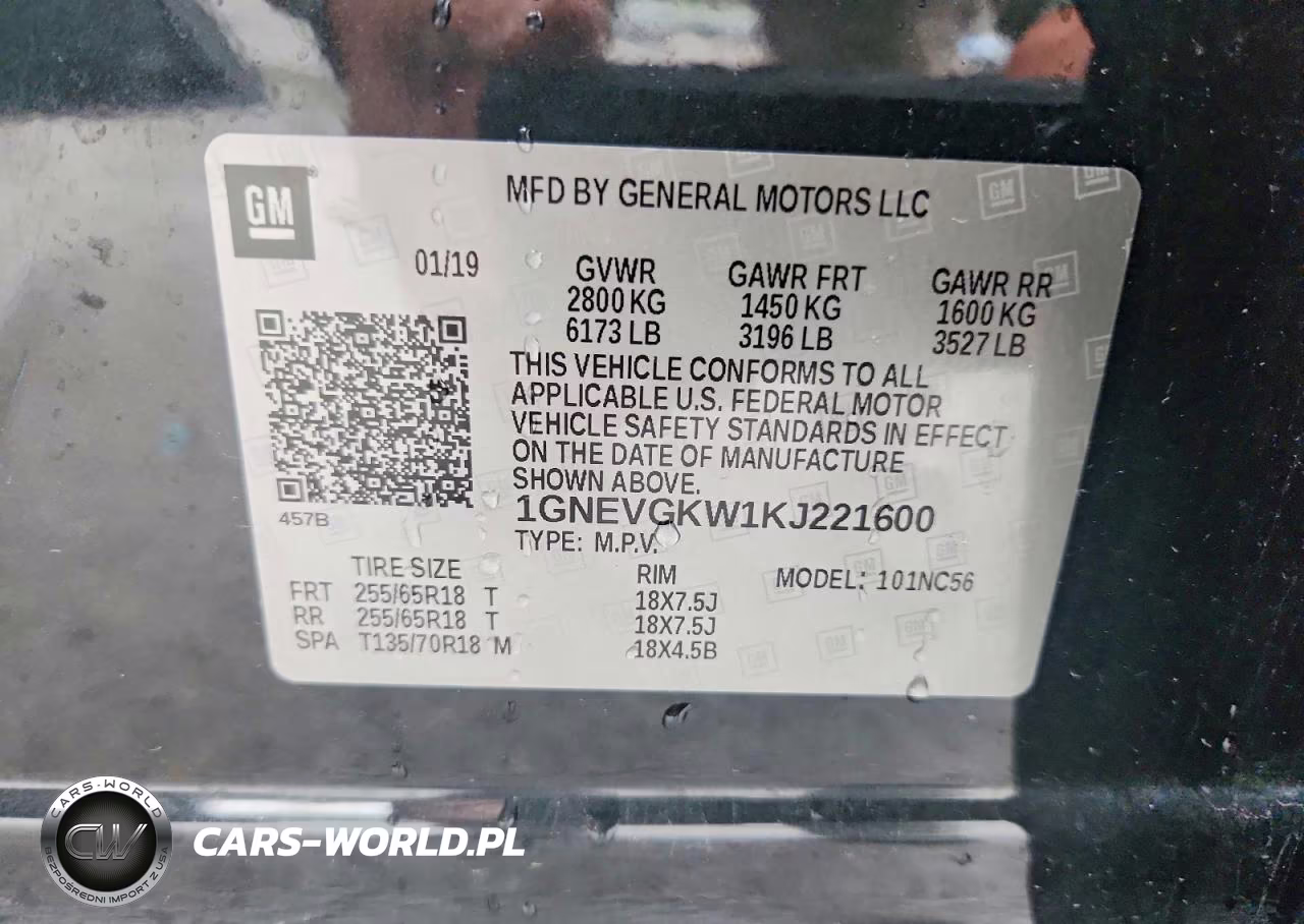 2019 Chevrolet Traverse Lt VIN:1GNEVGKW1KJ221600 - 13