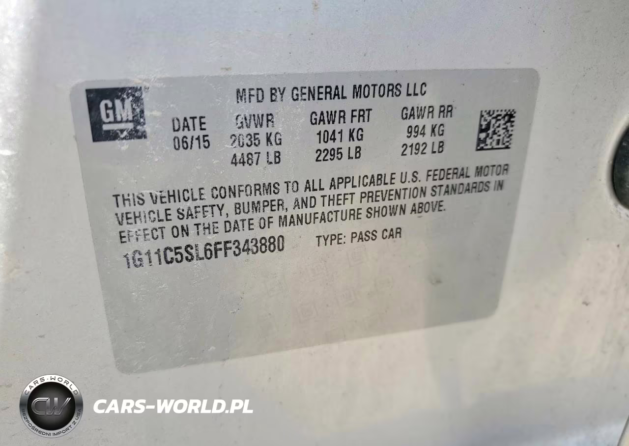 2015 Chevrolet Malibu 1Lt VIN:1G11C5SL6FF343880 - 13