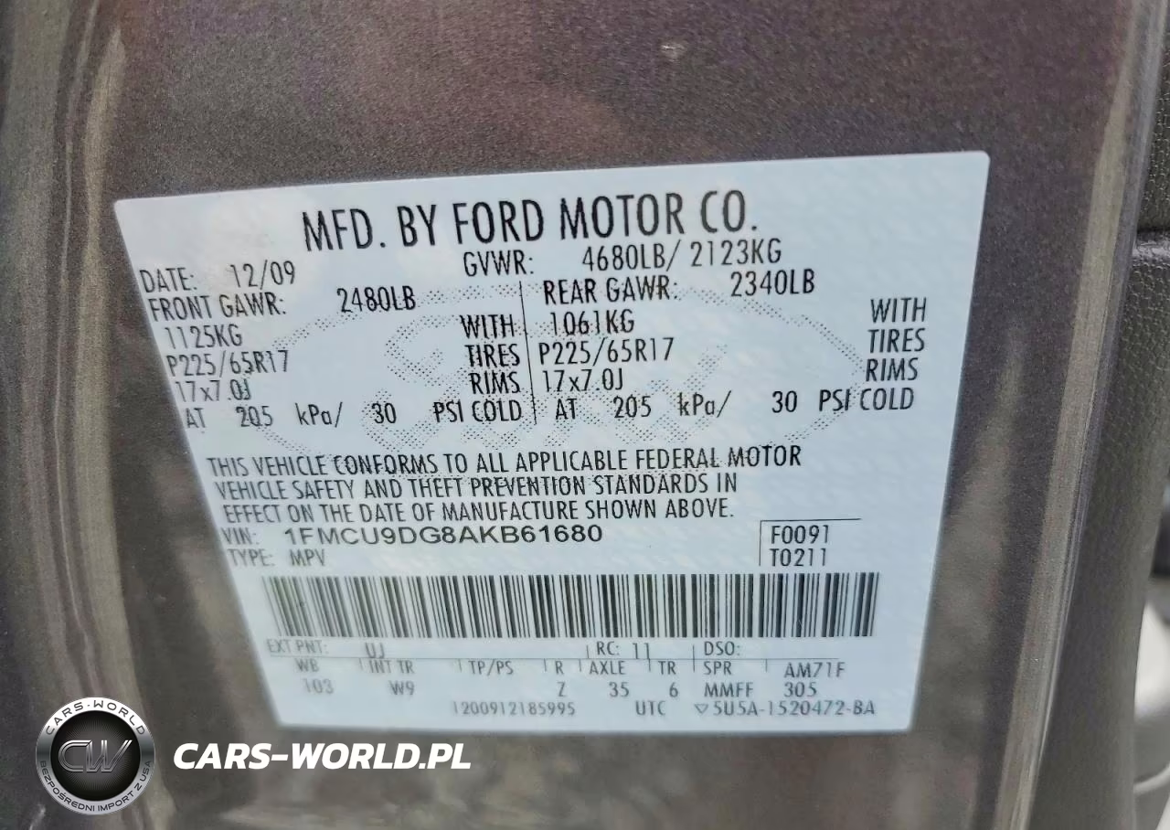 2010 Ford Escape Xlt VIN:1FMCU9DG8AKB61680 - 13