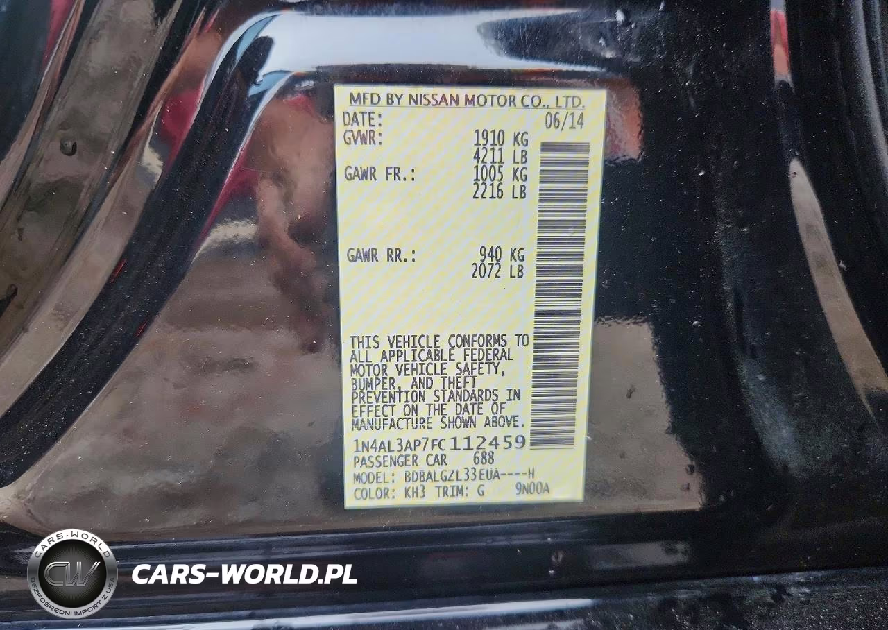 2015 Nissan Altima 2.5 S VIN:1N4AL3AP7FC112459 - 12