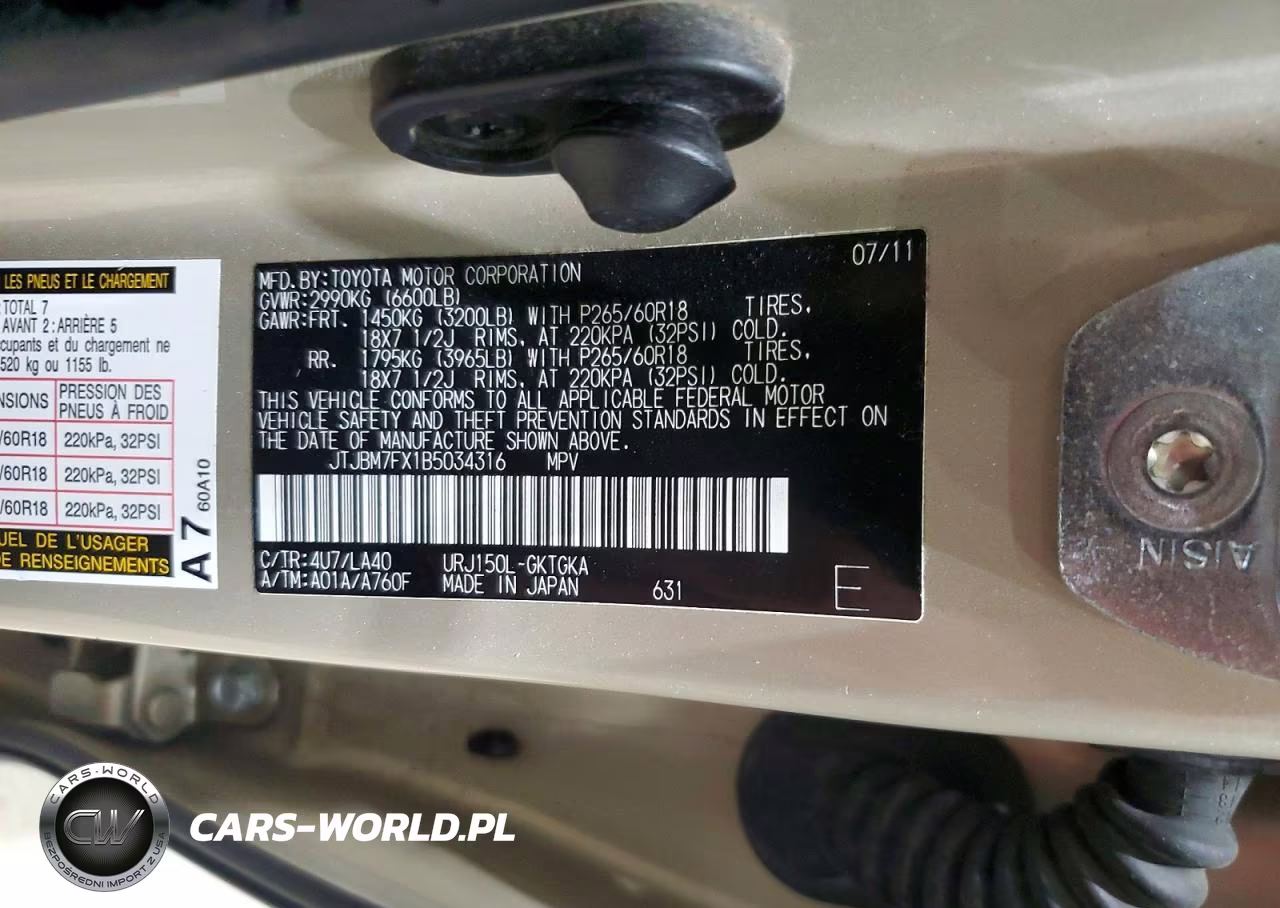 2011 Lexus Gx 460 VIN:JTJBM7FX1B5034316 - 13